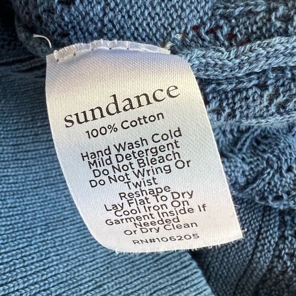Sundance Devon Henley Blue Sweater, M Petite - Picture 7 of 8